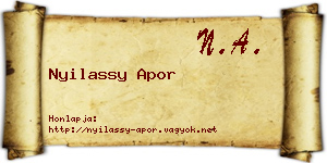 Nyilassy Apor névjegykártya